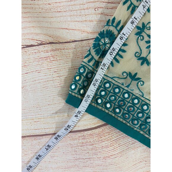 NWT Soft Surroundings Women's Teal Open Front Embellished Kimono - L/XL - Picture 11 of 12